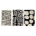 Lot de 3 affiches style abstrait papier noir et beige 10x15cm