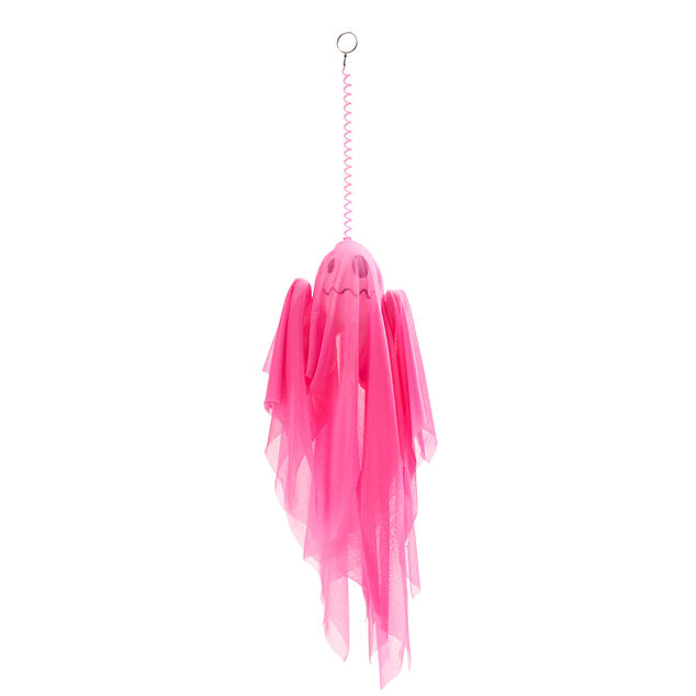 Fant&ocirc;me fluo &agrave; suspendre d&eacute;coration Halloween H40 cm