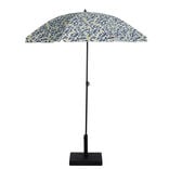 Parasol centr&eacute; inclinable Sun &Oslash;160xH195cm acier et polyester motif algue