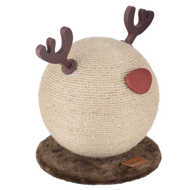 Griffoir pour chat MDF et jute forme tête de cerf Ø28XH32 cm