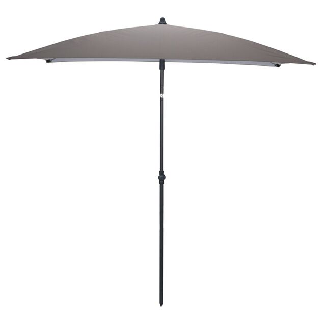 Parasol centr&eacute; Chili rectangulaire push-up inclinable gris 180x118xH210cm