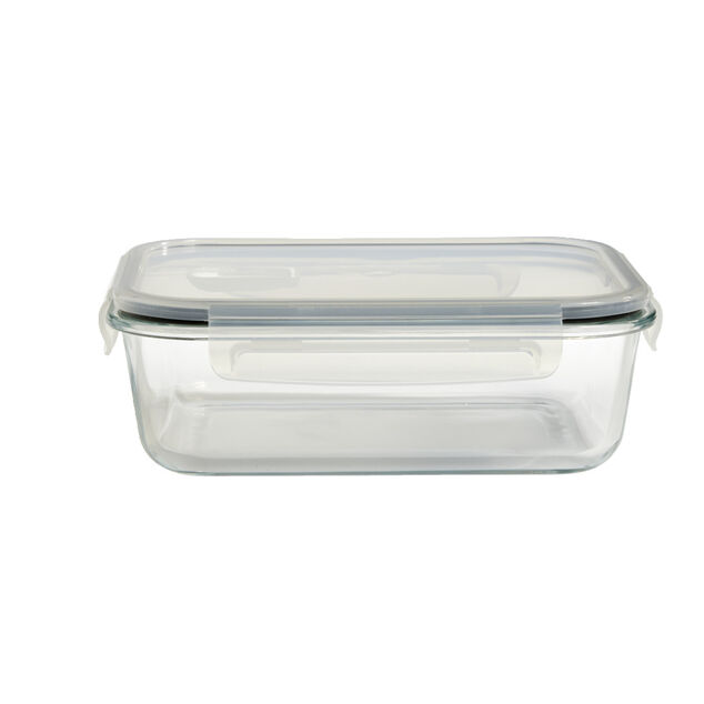 Bo&icirc;te alimentaire en verre avec couvercle en plastique &agrave; clips 1,5L