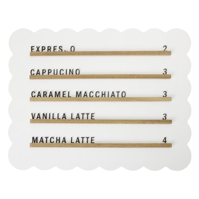 Tableau menu caf&eacute; en bois 35x45cm