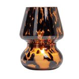 Bougie lampe 25H en verre marron et noir senteur oud &Oslash;11,2xH15cm
