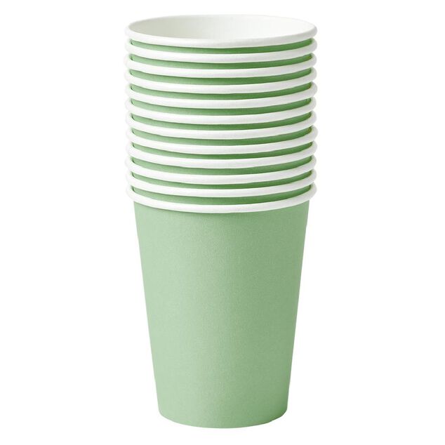 Gobelet en carton vert sauge 25cl x12