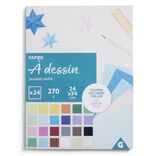 Bloc de 24 feuilles &agrave; dessin 24x34cm papier multicolore 270g