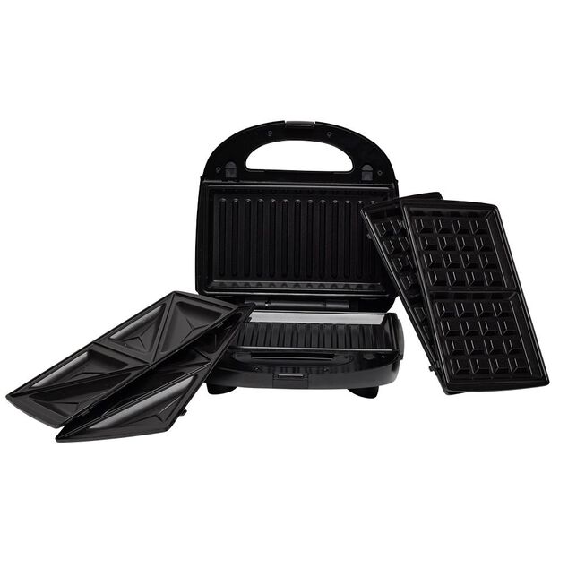 Appareil &agrave; croque monsieur 3en1 gaufre et grill 750W