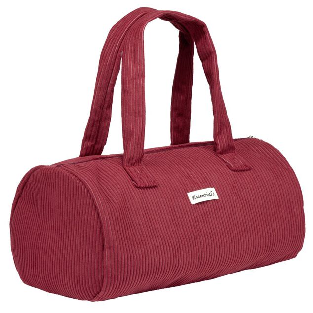 Sac de voyage polochon textile bordeaux 42x22xH20cm