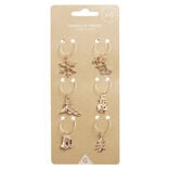 Marque verre en zinc th&egrave;me No&euml;l dor&eacute; 6 pi&egrave;ces