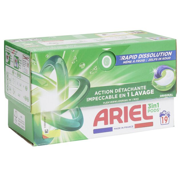 Lessive capsule Ariel Original 3en1 Pods 19 lavages