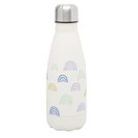 Bouteille isotherme blanc motif arc-en-ciel 350ml
