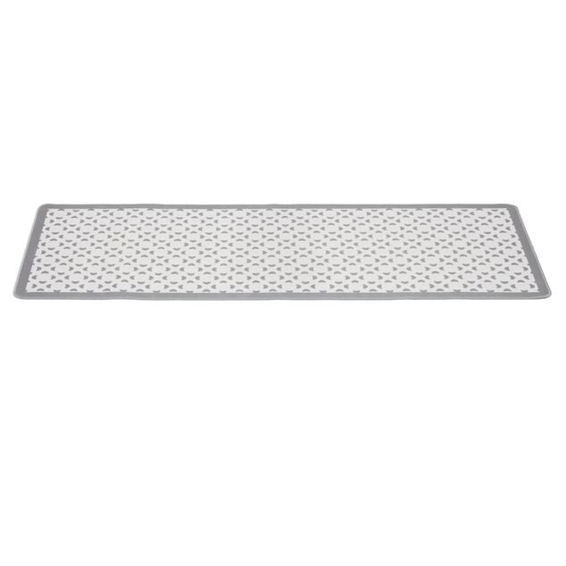 Tapis de cuisine motif carreau de ciment gris et blanc 55x150cm (2 mod&egrave;les)