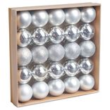 Boule de No&euml;l argent&eacute; &Oslash;4cm x25