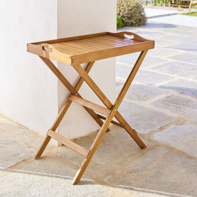 Desserte jardin Bali pliable marron 60x45xH75cm