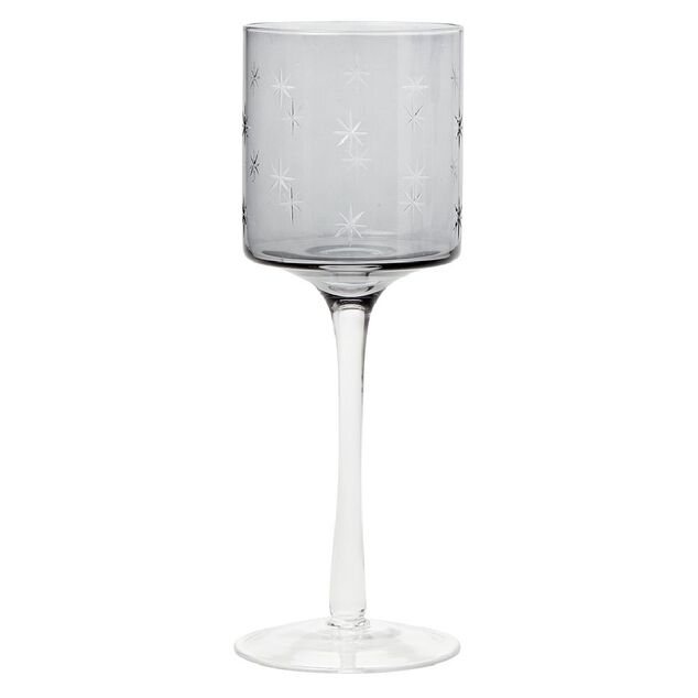 Photophore de No&euml;l en verre sur pied gris argent&eacute; x3