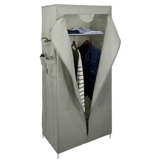 Armoire textile avec &eacute;tag&egrave;re et portant 70x45x155cm
