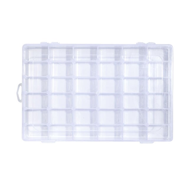 Bo&icirc;te de rangement pour vis et quincaillerie 36 compartiments 18,3x27,5cm