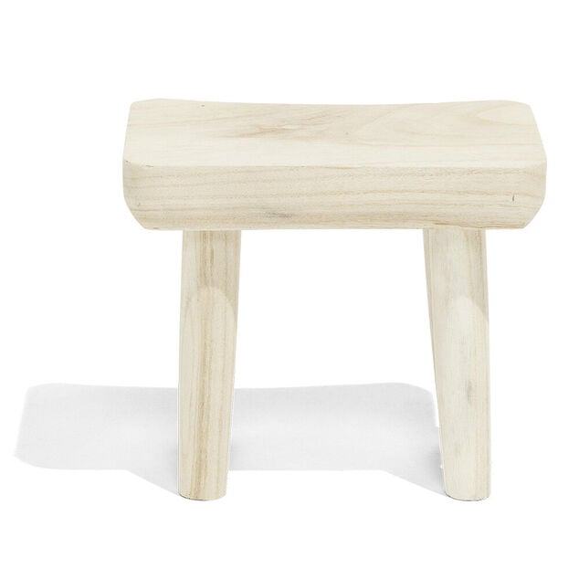 Tabouret bois naturel L27x17xH24cm