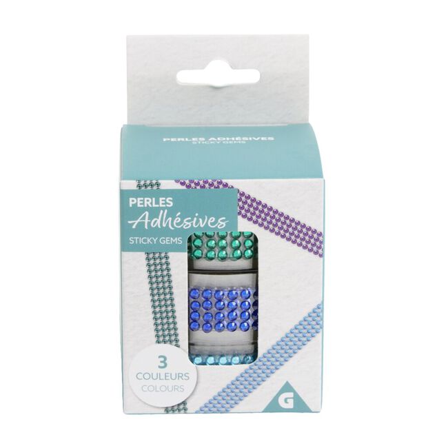 Rouleau de perles colorées adhésives