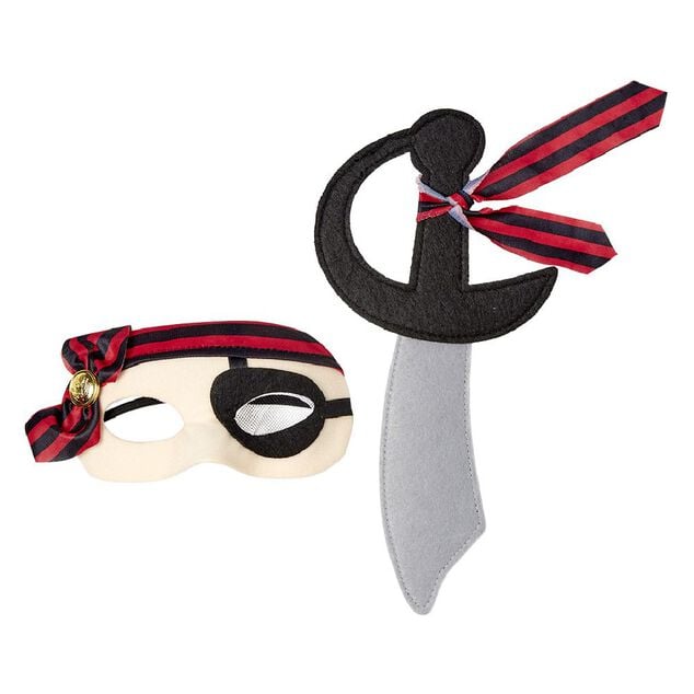 Masque Pirate avec couteau rouge et noir