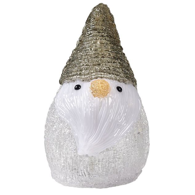 P&egrave;re-No&euml;l lutin lumineux acrylique H17cm 10 LED blanc chaud
