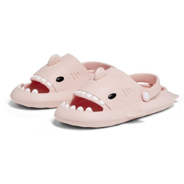 Chaussons requin enfant caoutchouc gris et rose 34/35