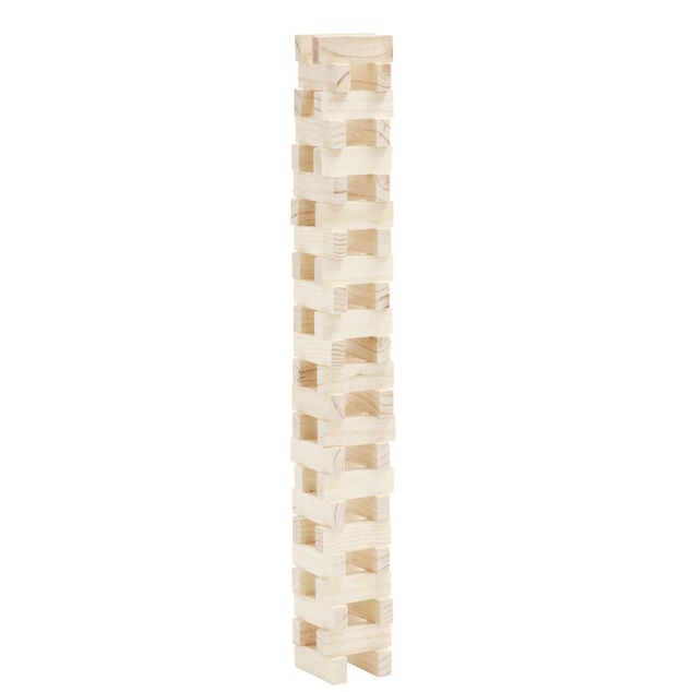 Bloc de construction tour en bois 7,5x7,5xH24cm (48 pi&egrave;ces)