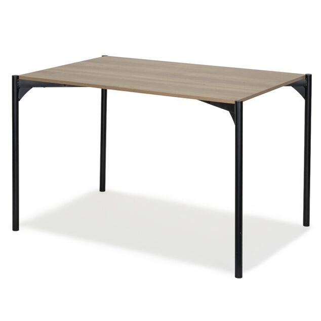 Table en bois 4 personnes pieds m&eacute;tal noir Luffi 120x80xH75cm