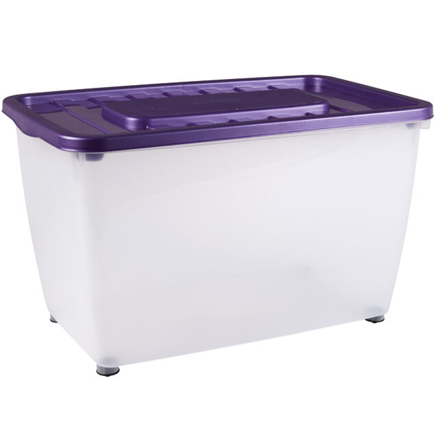 Box de rangement plastique &agrave; roulettes 46L (plusieurs mod&egrave;les)