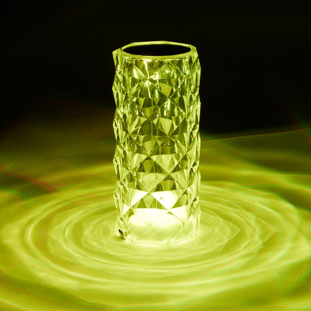 Lampe LED RGB tactile design cristal avec télécommande Ø7,5xH15,5cm