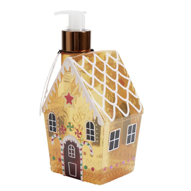 Savon mains liquide flacon forme maison senteur pain d'épices 500ml