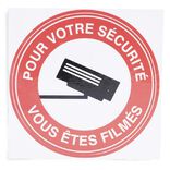 Signal&eacute;tique adh&eacute;sive "Surveillance vid&eacute;o, vous &ecirc;tes film&eacute;s" - 8x8 cm