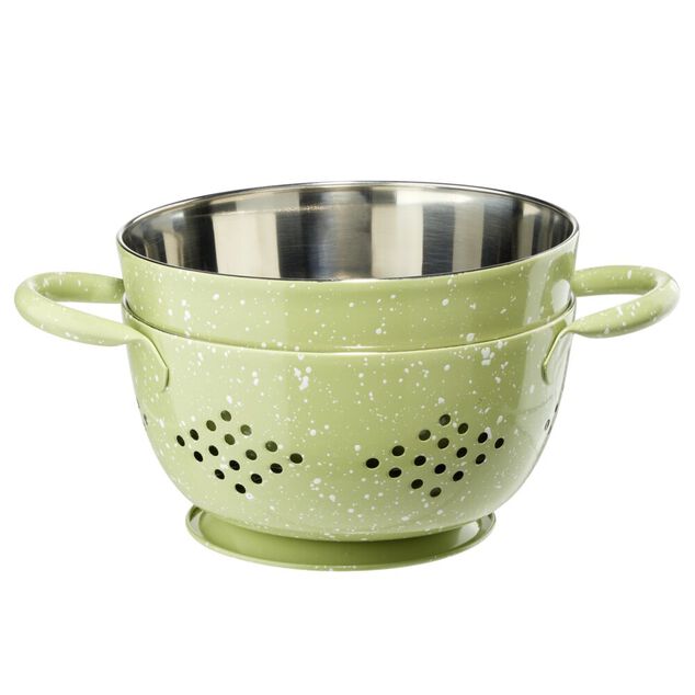 Passoire et bol &agrave; mixer assortis inox &Oslash;15cm (3 mod&egrave;les)