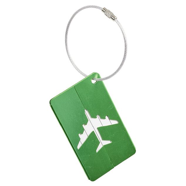 Étiquette de bagage métal coloré (plusieurs modèles)