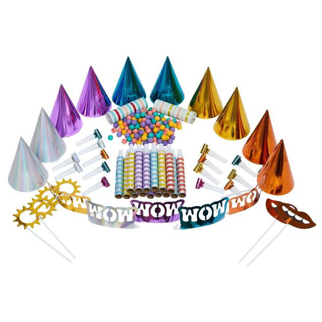 Kit cotillons pour 15 personnes multicolore