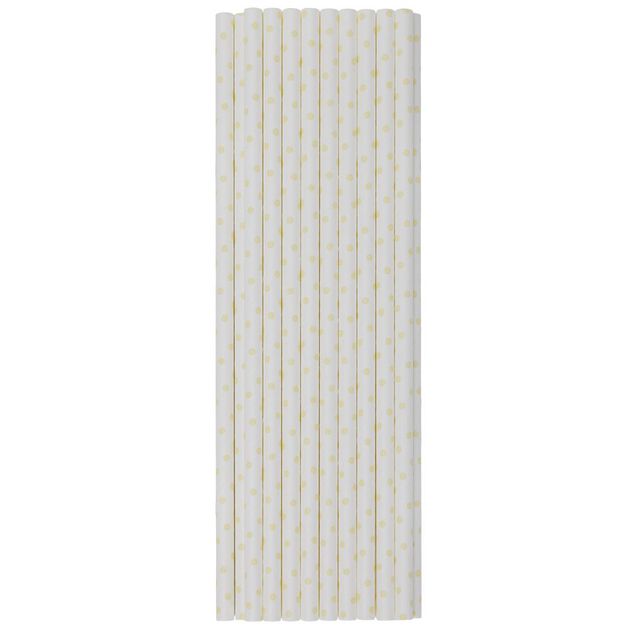 Paille en carton blanc x20