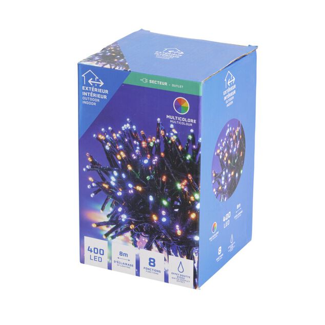 Guirlande lumineuse int/ext 400LED multicolore 8m