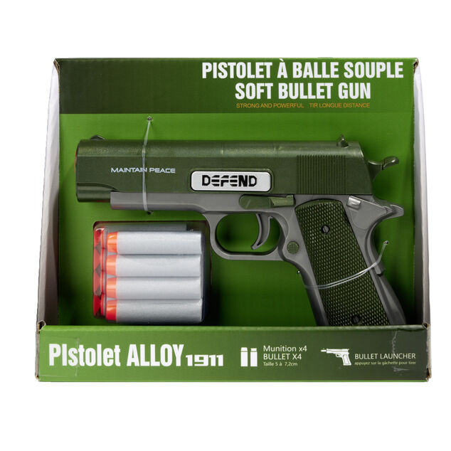 Pistolet fl&eacute;chette plastique - 4 mod&egrave;les