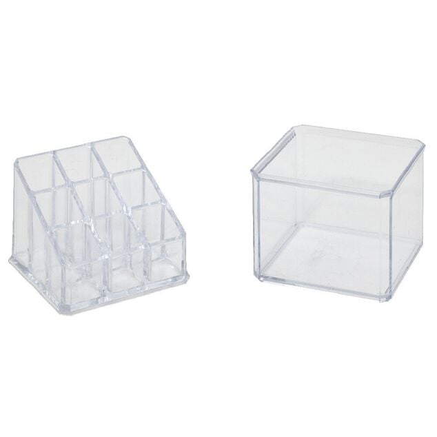 Organisateur &agrave; maquillage 2 niveaux transparent