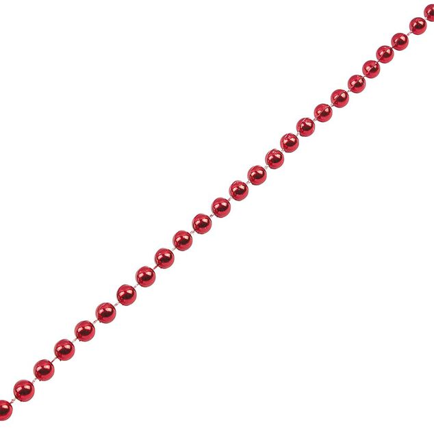 Guirlande de No&euml;l perle rouge 2,7 m