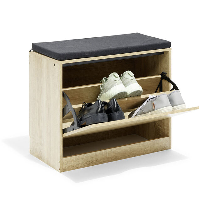 Banc range-chaussures Krys naturel 60x30xH51cm