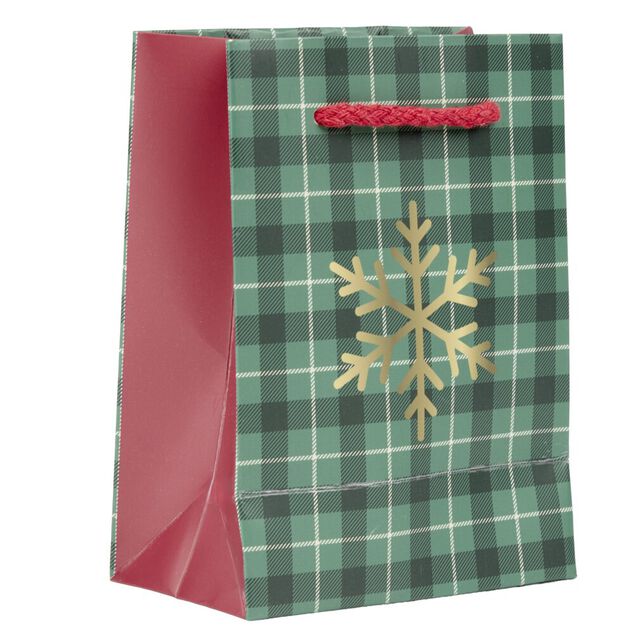 Sac cadeau No&euml;l fantasia motif traditionnel 11x9,5xH15cm (2 mod&egrave;les)