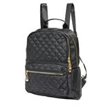 Sac &agrave; dos femme noir matelass&eacute; d&eacute;tails dor&eacute;s 31x15xH34cm