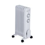 Radiateur bain d'huile à roulettes blanc 1500W Homday 3 niveaux de chaleur