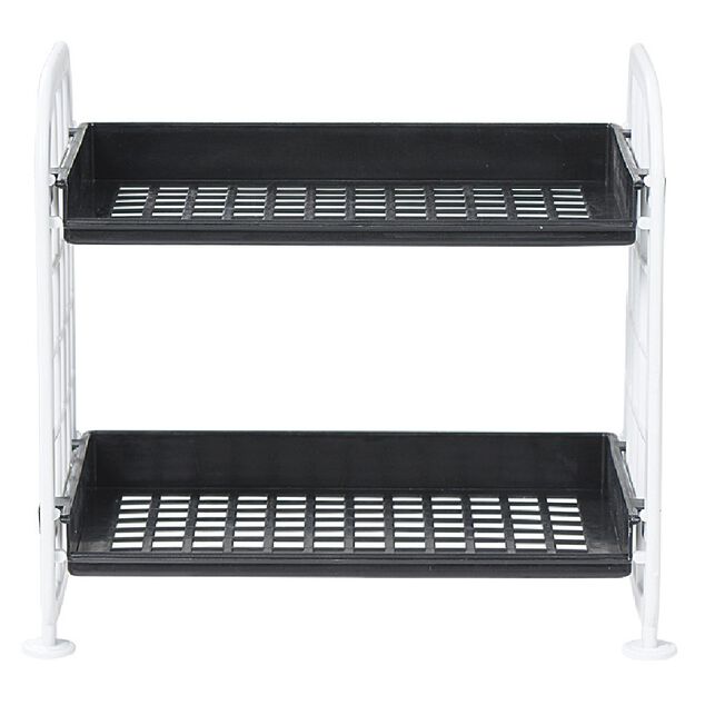 &Eacute;tag&egrave;re noire et blanche 2 niveaux