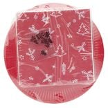 Kit jetable assiette + serviette motif No&euml;l rouge x20