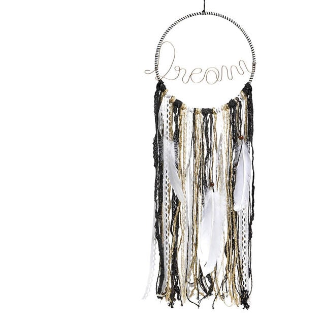 Attrape r&ecirc;ves plumes inscription Dream