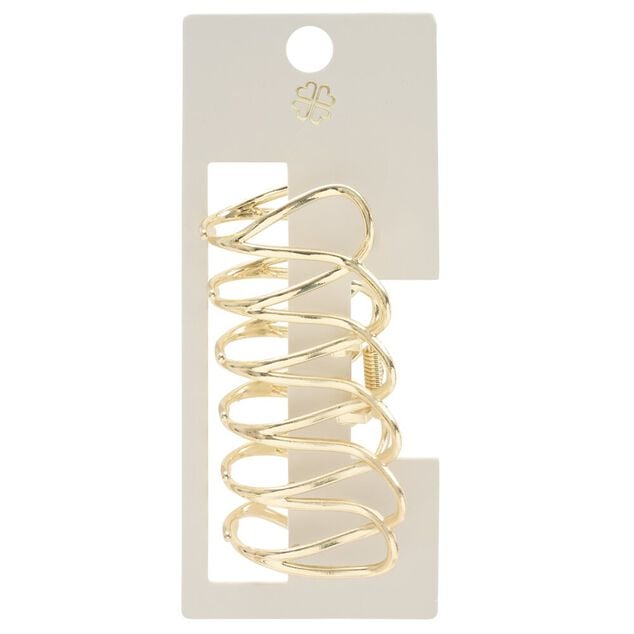 Pince cheveux spirale grand mod&egrave;le m&eacute;tal dor&eacute; L13cm
