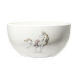 Bol en porcelaine blanc pour enfant motif licorne &Oslash;14xH7cm