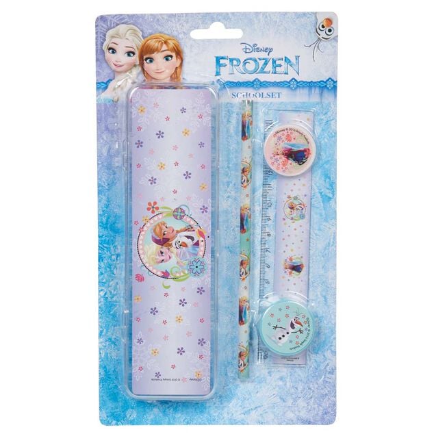 Trousse m&eacute;tallique garnie La Reine Des Neiges 5 pi&egrave;ces